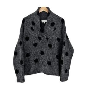 THE GREAT Gray Polka Dot Alpaca Wool Oversized Sweater Sz S